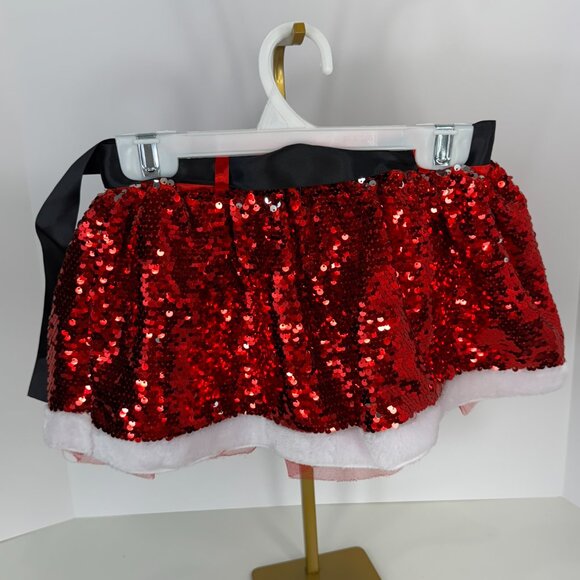Claire’s Red Sequin Santa Skirt S/M– Holiday Party Christmas –New with Tags - Picture 3 of 8